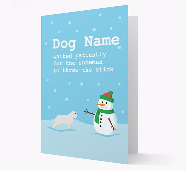 '{dogsName} and Snowman' - Personalised {breedFullName} Christmas Card